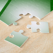 緑のグラデーションの塗りつぶしアートのパースペクティブスケッチ ジグソーパズル (側面)