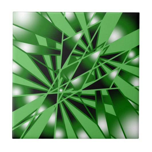 緑のグラデーションの塗りつぶしアートのパースペクティブスケッチ タイル (正面)