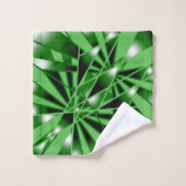 緑のグラデーションの塗りつぶしアートのパースペクティブスケッチ バスタオルセット (ウォッシュタオル)