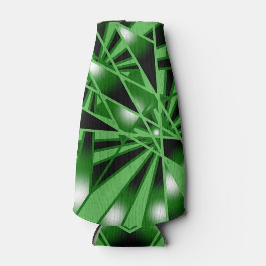 緑のグラデーションの塗りつぶしアートのパースペクティブスケッチ ボトルクーラー (正面)