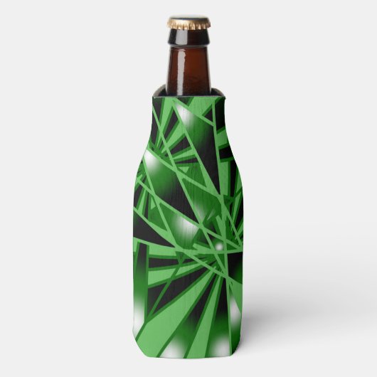 緑のグラデーションの塗りつぶしアートのパースペクティブスケッチ ボトルクーラー (ボトル正面)