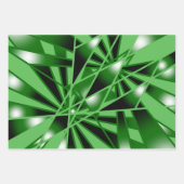 緑のグラデーションの塗りつぶしアートのパースペクティブスケッチ ラッピングペーパーシート (正面3)