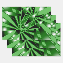 緑のグラデーションの塗りつぶしアートのパースペクティブスケッチ ラッピングペーパーシート