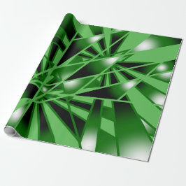 緑のグラデーションの塗りつぶしアートのパースペクティブスケッチ ラッピングペーパー