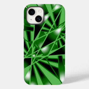 緑のグラデーションの塗りつぶしアートのパースペクティブスケッチ Case-Mate iPhone 14ケース