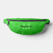 緑のグラデーションの幾何学的メッシュパターンモノグラム ファニーパック (レイダウン)