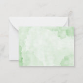 緑のグラデーションの花 ノートカード (裏面)