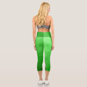 緑のグラデーションジオメトリメッシュパターンモノグラム カプリレギンス (裏面)