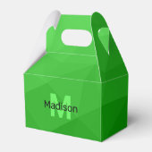 緑のグラデーションジオメトリメッシュパターンモノグラム フェイバーボックス (正面サイド)