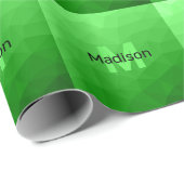 緑のグラデーションジオメトリメッシュパターンモノグラム ラッピングペーパー (ロールコーナー)