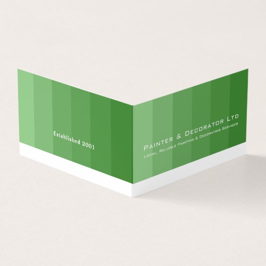 緑のグラデーションストライプ、画家&デコレータの写真 名刺 (外部)