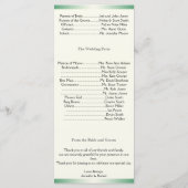 緑のグラデーション上のケルトハート結婚式 プログラム (裏面)
