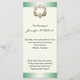 緑のグラデーション上のケルトハート結婚式 プログラム