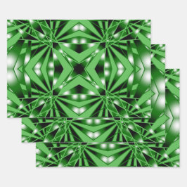 緑のグラデーション塗りつぶし透視投影スケッチ ラッピングペーパーシート