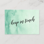 緑のグラデーション水彩新しいアドレス配布資料カード 名刺 (裏面)