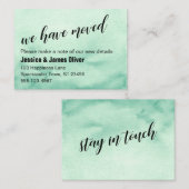 緑のグラデーション水彩私たちはハンドアウトカードを移動した 名刺 (正面/裏面)