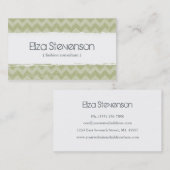 緑のグランジなシェブロンのコンサルタントの名刺 名刺 (正面/裏面)