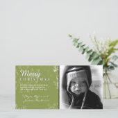 緑のグランジクリスマスフォトカード シーズンカード (スタンド正面)