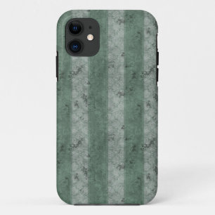 緑のグランジストライプ iPhone 11 ケース