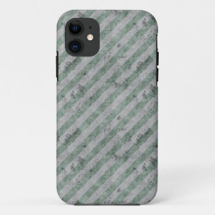 緑のグランジ斜ストライプ線 iPhone 11 ケース