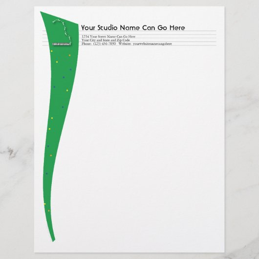 緑のグランドピアノレターヘッド レターヘッド (正面)