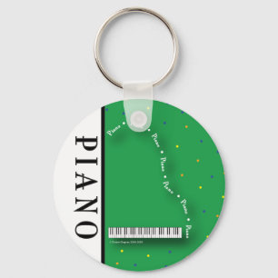 緑のグランドピアノKeychain キーホルダー