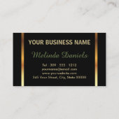 緑のグリッターおよびヒョウの皮-美容師 名刺 (裏面)