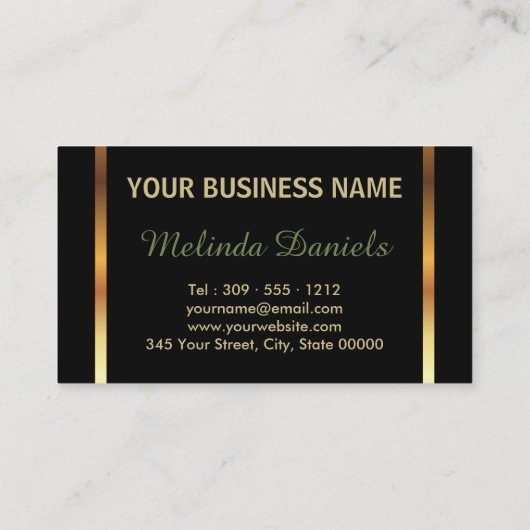 緑のグリッターおよびヒョウの皮-美容師 名刺 (裏面)