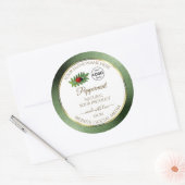 緑のグリッターと白の製品ラベルLadybugロゴ ラウンドシール (封筒)