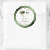 緑のグリッターと白の製品ラベルLadybugロゴ ラウンドシール (バッグ)