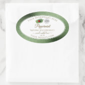 緑のグリッターと白の製品ラベルLadybugロゴ 楕円形シール (バッグ)