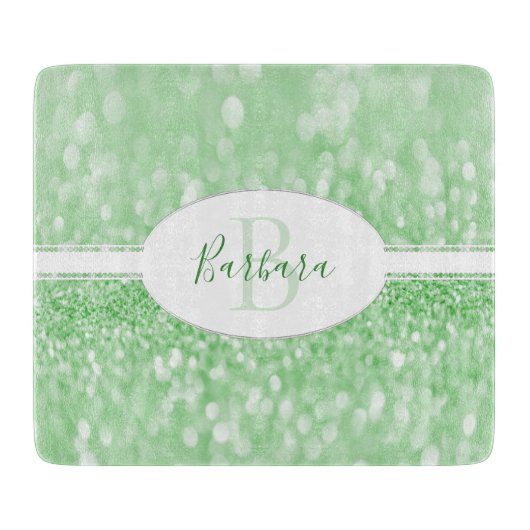 緑のグリッターの個人用切断ボード カッティングボード (正面)