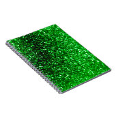 緑のグリッターの螺線形ノート ノートブック (右側)