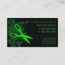 緑のグリッタースワールヘアカットの名刺 名刺
