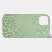 緑のグリッターヒョウのテクスチャ Case-Mate iPhoneケース (裏面 (横))