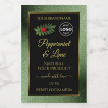 緑のグリッターブラック製品ラベルLadybugロゴ