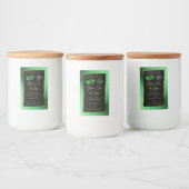 緑のグリッターブラック製品ラベルLadybugロゴ フードラベル (ボトル)