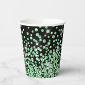 緑のグリッタープリントフェイク光沢のある紙吹雪散布 紙コップ (左)