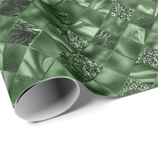 緑のグリッターメタリックシャイニーホリデークリスマス ラッピングペーパー (ロールコーナー)