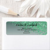 緑のグリッターモダン勾配差出人住所 ラベル (インサイチュ)