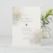 緑のグリッター水の色結婚の形状 招待状 (スタンド正面)