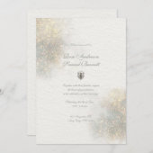 緑のグリッター水の色結婚の形状 招待状 (正面/裏面)