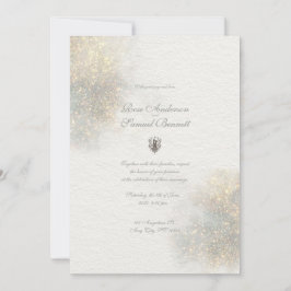 緑のグリッター水の色結婚の形状 招待状