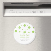 緑のグリッター紙吹雪日付磁石の保存 マグネット (インサイチュ (食洗機))