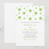 緑のグリッター紙吹雪結婚式の招待 招待状 (正面/裏面)