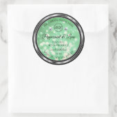 緑のグリッター製品ラベル輝くダイヤモンドのロゴ ラウンドシール (バッグ)