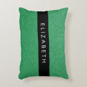 緑のグリッター、グリッターの背景、名前 アクセントクッション (正面(垂直))