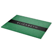 緑のグリッター、グリッターの背景、名前 カッティングボード (角)