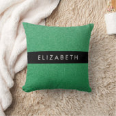 緑のグリッター、グリッターの背景、名前 クッション (ブランケット)