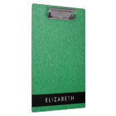 緑のグリッター、グリッターの背景、名前 クリップボード (右)